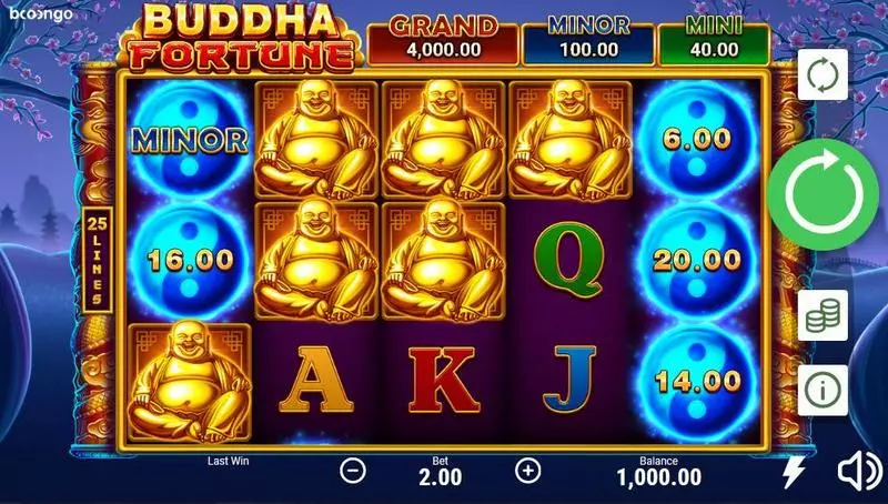 Buddha Fortune  Real Money Slot made by Booongo - Main Screen Reels