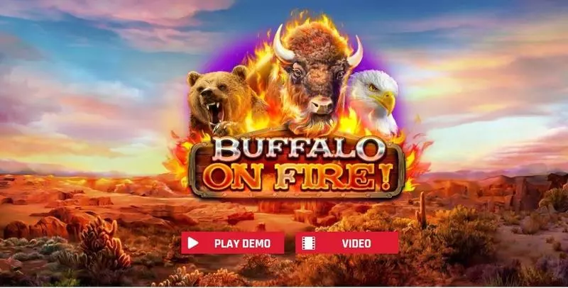 Buffalo On Fire!  Real Money Slot made by Red Rake Gaming - Introduction Screen