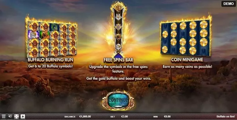 Buffalo On Fire!  Real Money Slot made by Red Rake Gaming - Info and Rules
