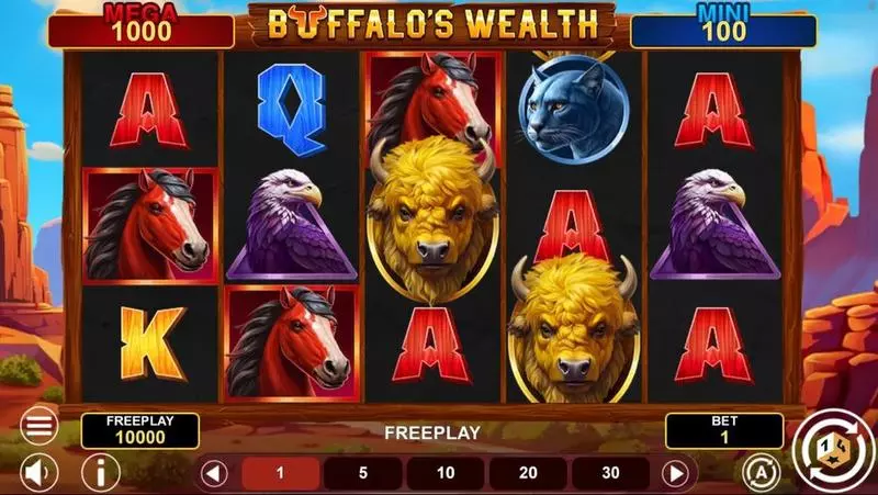 Buffalo's Wealth Win Spins  Real Money Slot made by 1Spin4Win - Main Screen Reels