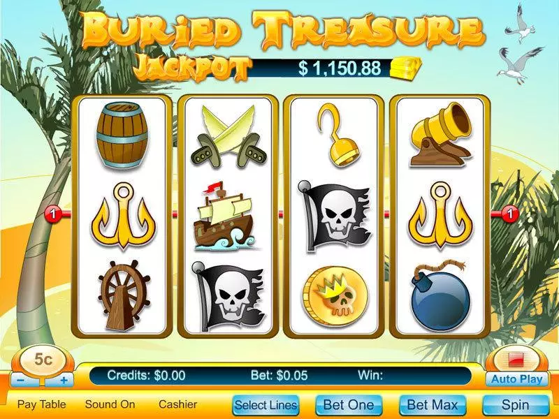 Buried Treasure  Real Money Slot made by Byworth - Main Screen Reels