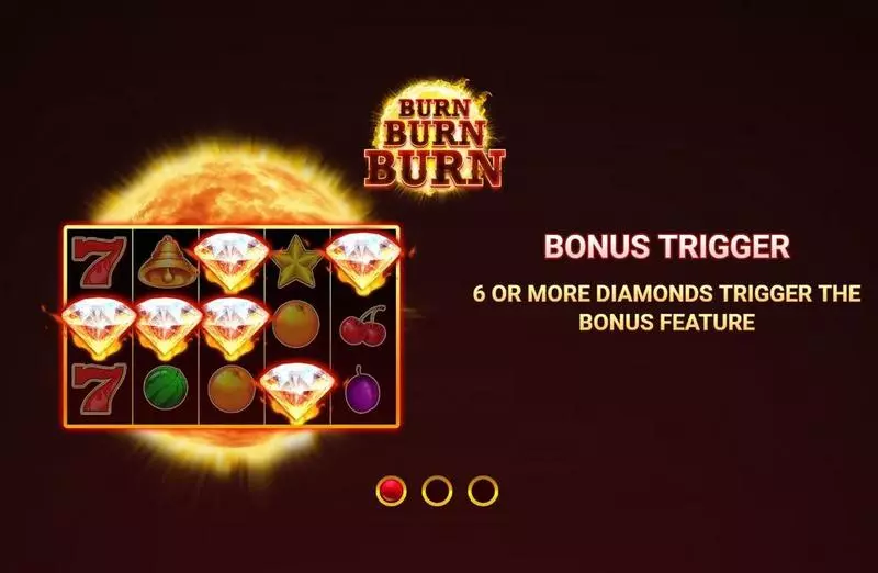 Burn Burn Burn  Real Money Slot made by Wizard Games - Introduction Screen