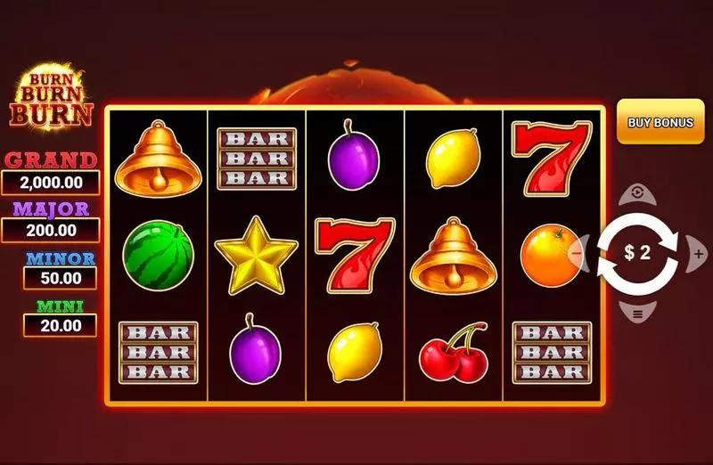 Burn Burn Burn  Real Money Slot made by Wizard Games - Main Screen Reels