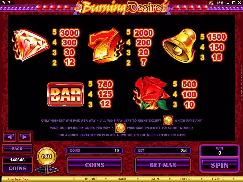 Burning Desire  Real Money Slot made by Microgaming - Info and Rules
