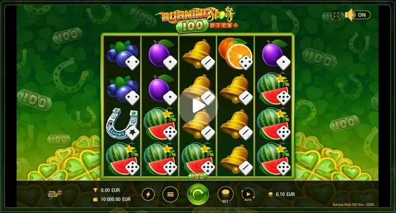 Burning Slots 100 Dice  Real Money Slot made by BF Games - Main Screen Reels