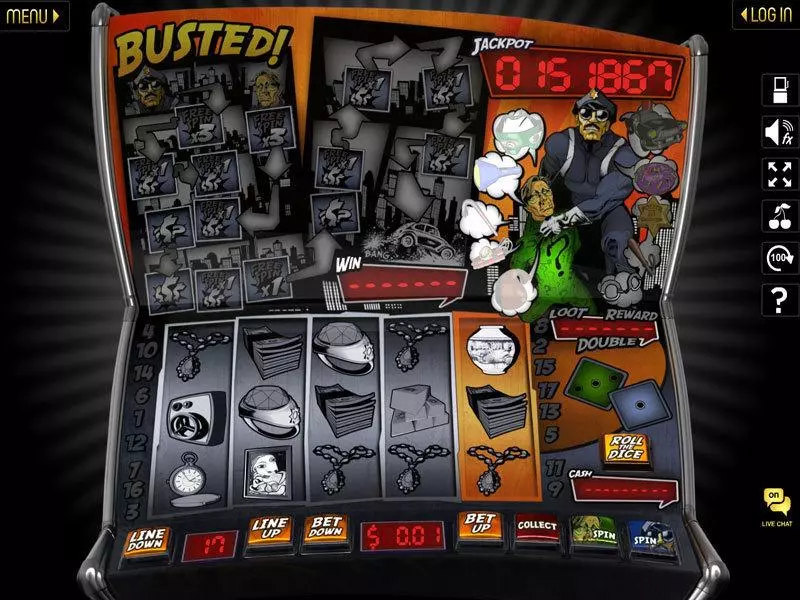 Busted!  Real Money Slot made by Slotland Software - Main Screen Reels