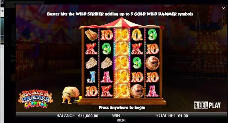 Buster Hammer Carnival  Real Money Slot made by ReelPlay - Info and Rules