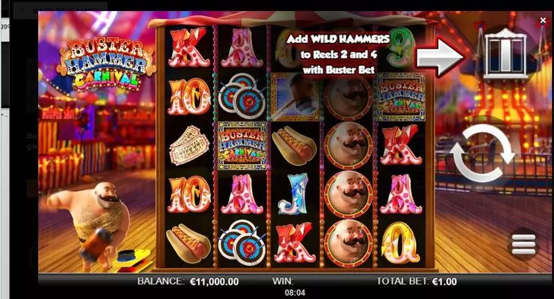 Buster Hammer Carnival  Real Money Slot made by ReelPlay - Main Screen Reels