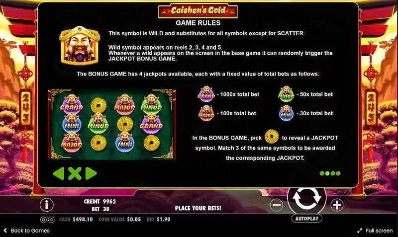 Caishen’s Gold  Real Money Slot made by Pragmatic Play - Bonus 1