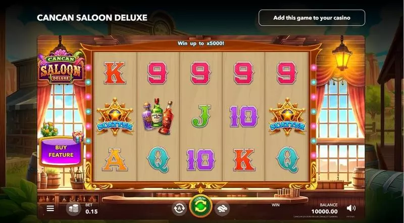 Cancan Saloon Deluxe  Real Money Slot made by Mascot Gaming - Main Screen Reels