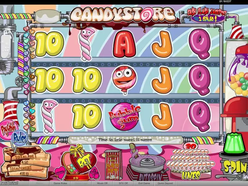 Candy Store  Real Money Slot made by bwin.party - Main Screen Reels