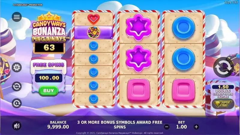 Candyways Bonanza Megaways  Real Money Slot made by StakeLogic - Main Screen Reels