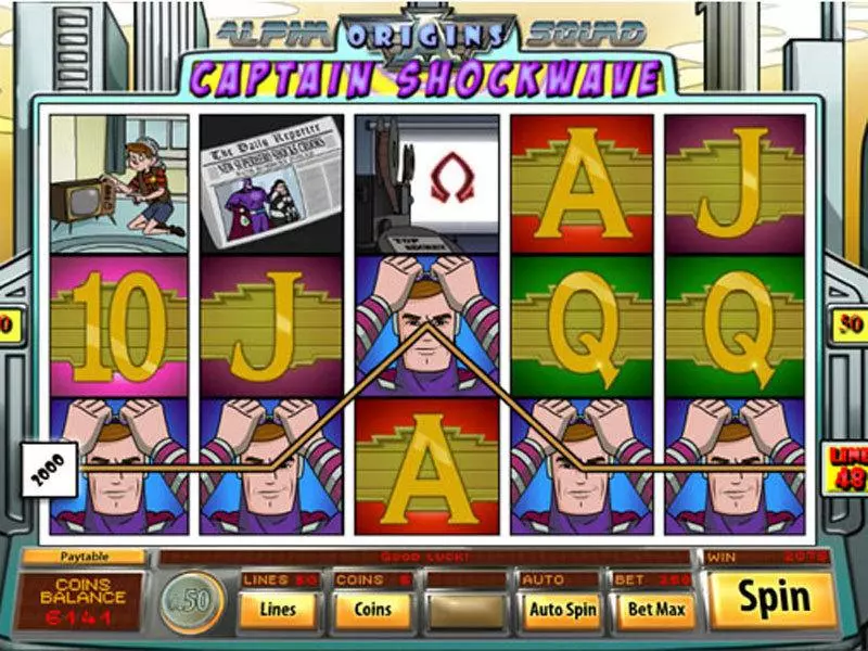 Captain Shockwave  Real Money Slot made by Saucify - Main Screen Reels