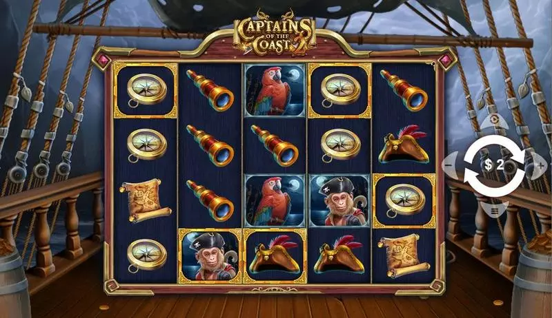 Captains of the Coast 2  Real Money Slot made by Wizard Games - Main Screen Reels