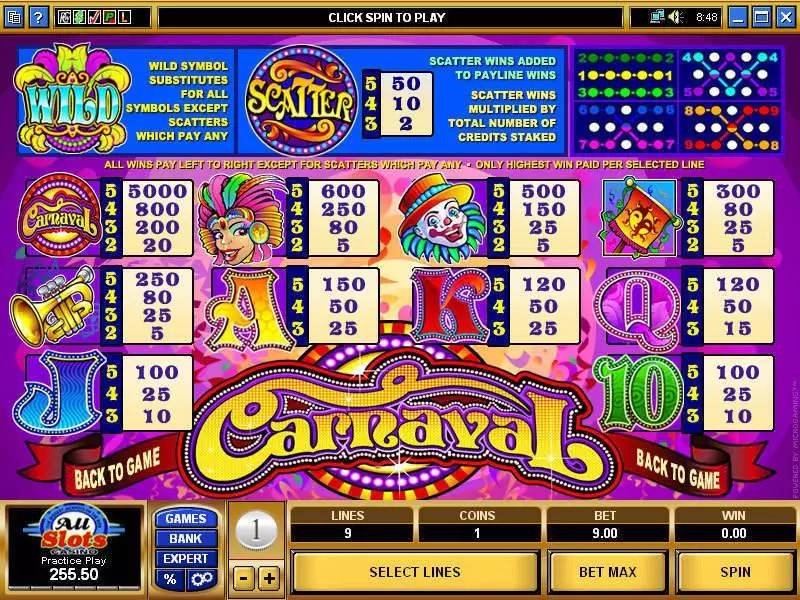 Carnaval  Real Money Slot made by Microgaming - Info and Rules