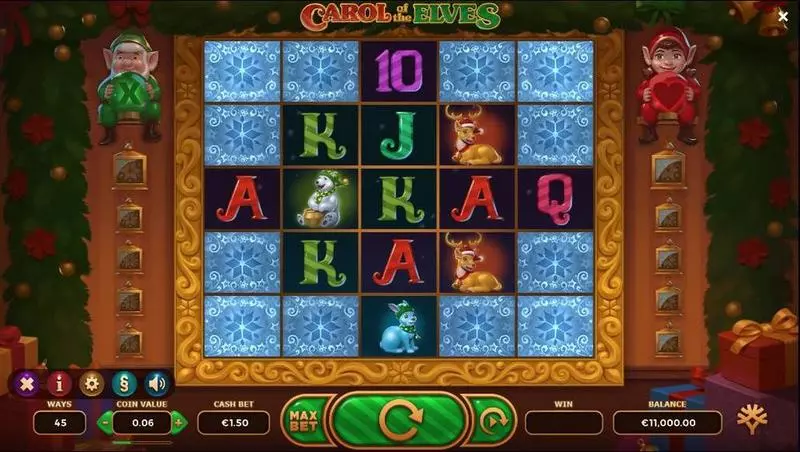 Carol of the Elves  Real Money Slot made by Yggdrasil - Main Screen Reels