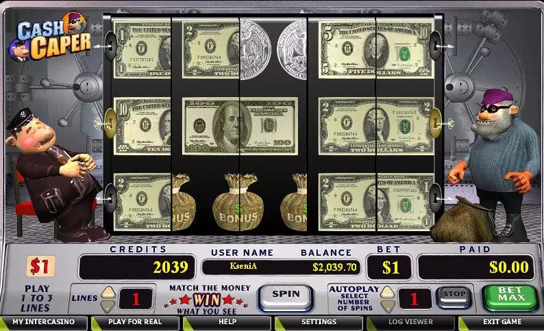 Cash Caper  Real Money Slot made by CryptoLogic - Main Screen Reels
