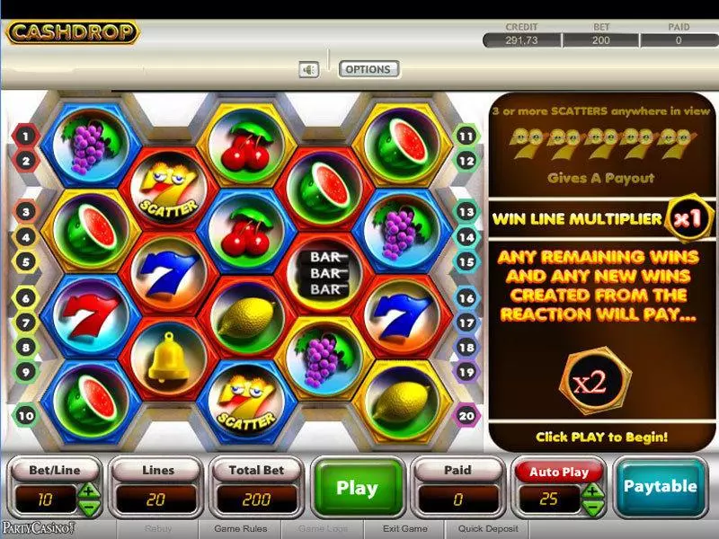 Cash Drop  Real Money Slot made by bwin.party - Main Screen Reels