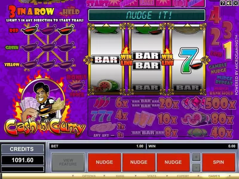 Cash 'n' Curry  Real Money Slot made by Microgaming - Main Screen Reels