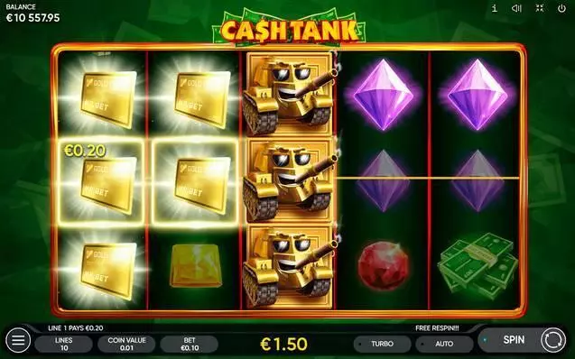Cash Tank  Real Money Slot made by Endorphina - Main Screen Reels
