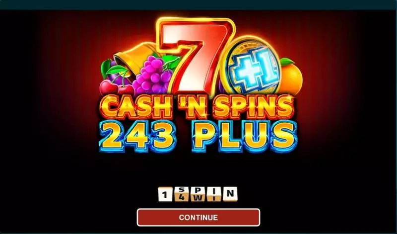 Cash'n Spins 243 Plus  Real Money Slot made by 1Spin4Win - Introduction Screen