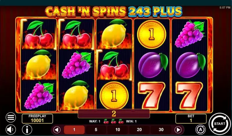 Cash'n Spins 243 Plus  Real Money Slot made by 1Spin4Win - Main Screen Reels
