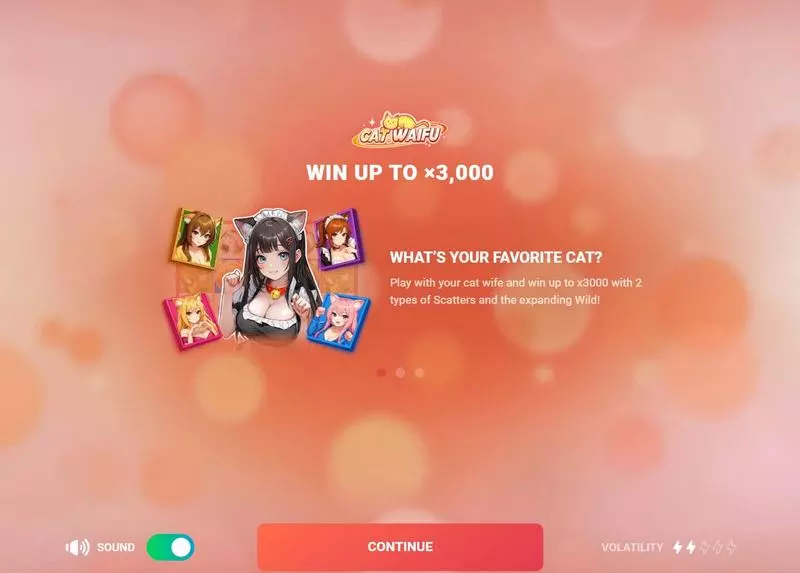 Cat Waifu  Real Money Slot made by TrueLab Games - Introduction Screen