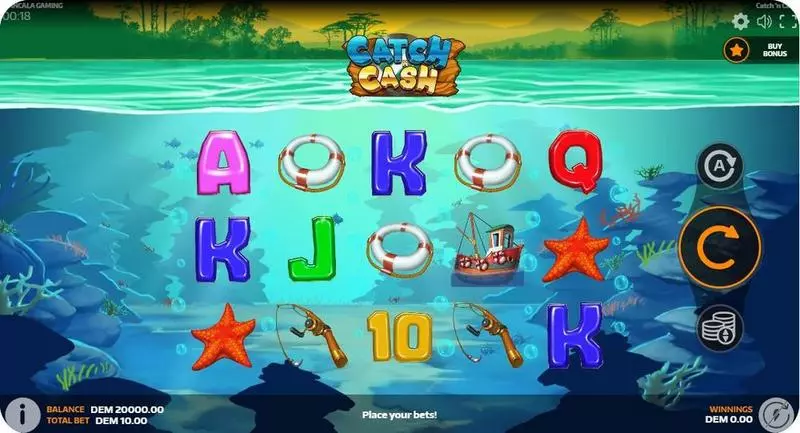 Catch N Cash  Real Money Slot made by Mancala Gaming - Main Screen Reels