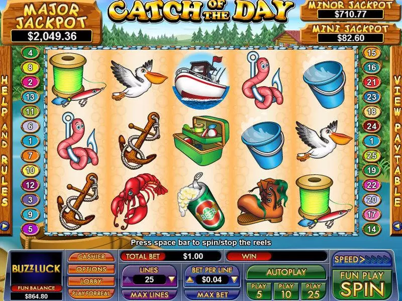 Catch Of The Day  Real Money Slot made by NuWorks - Main Screen Reels