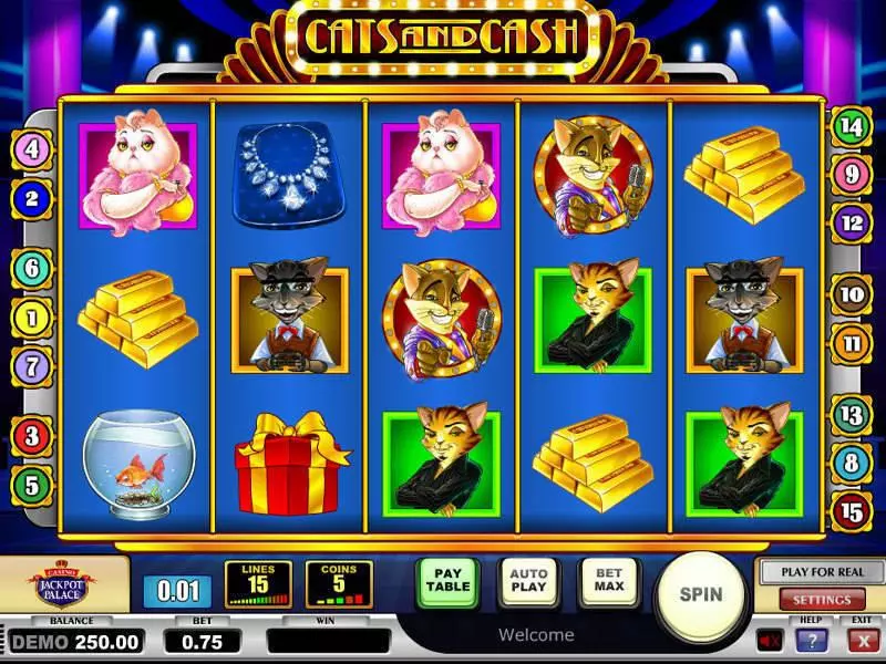 Cats & Cash  Real Money Slot made by Play'n GO - Main Screen Reels