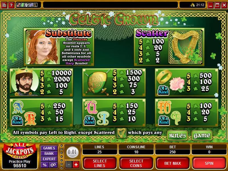 Celtic Crown  Real Money Slot made by Microgaming - Info and Rules