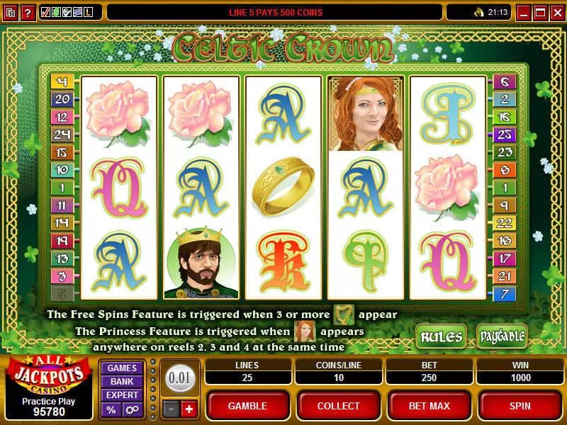 Celtic Crown  Real Money Slot made by Microgaming - Main Screen Reels
