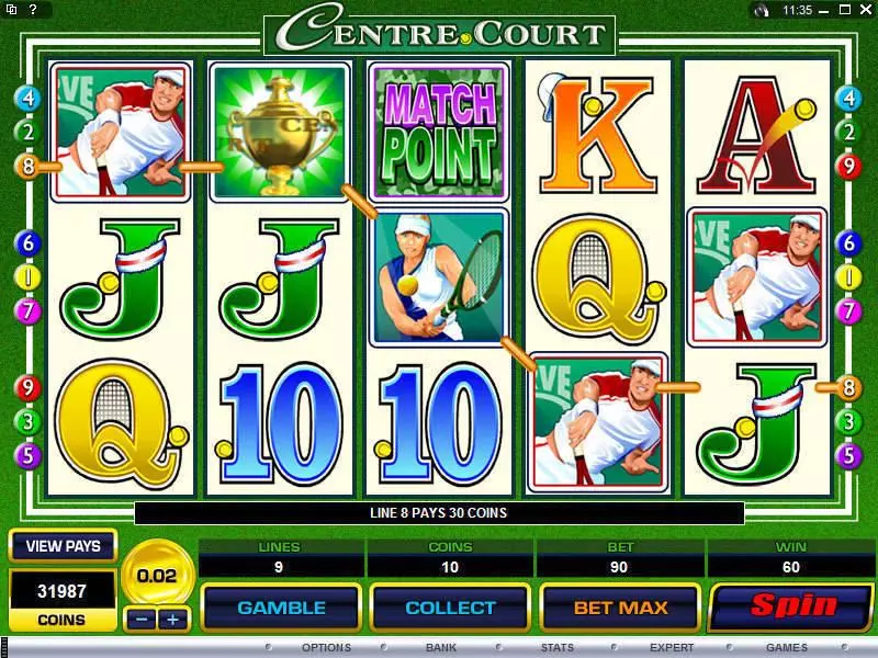 Centre Court  Real Money Slot made by Microgaming - Main Screen Reels