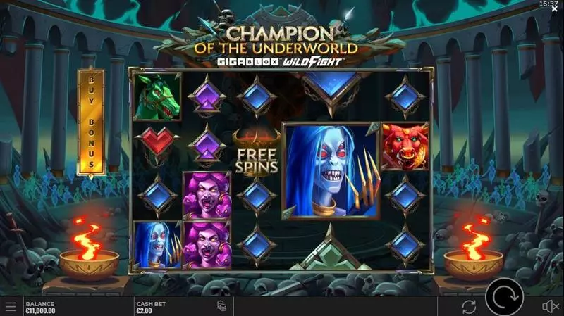Champion of the Underworld  Real Money Slot made by Yggdrasil - Main Screen Reels