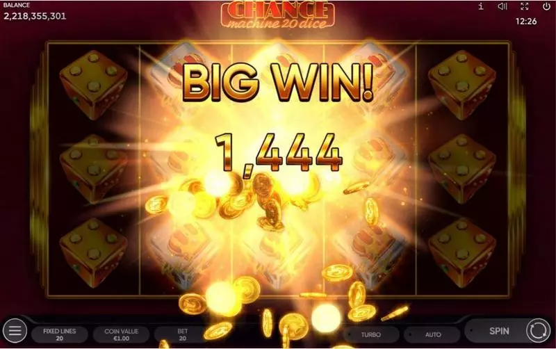 Chance Machine 20 Dice  Real Money Slot made by Endorphina - Winning Screenshot