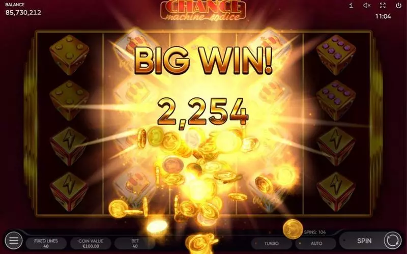 Chance Machine 40 Dice  Real Money Slot made by Endorphina - Winning Screenshot