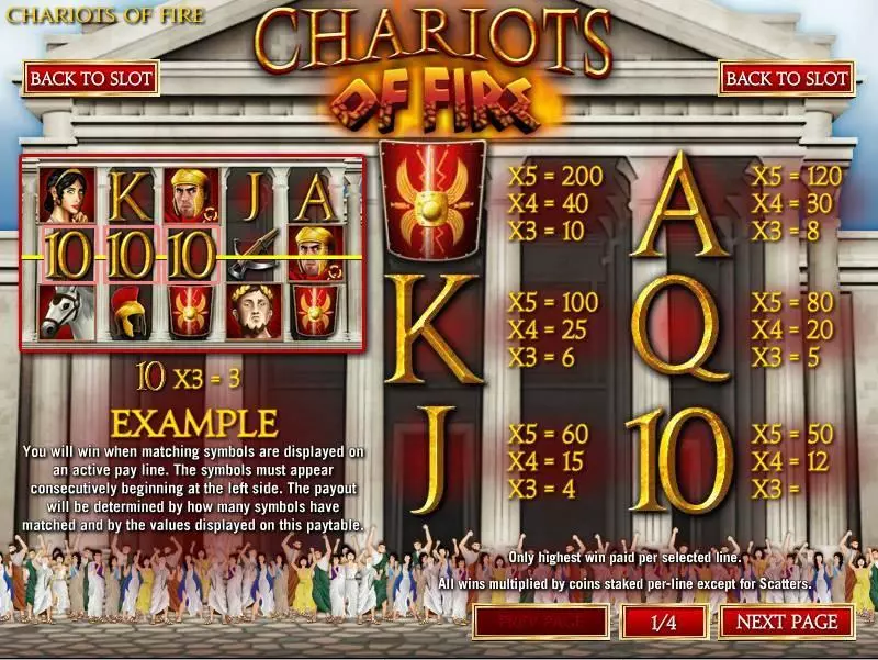 Chariots of Fire  Real Money Slot made by Rival - Info and Rules