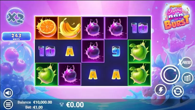 CherryPop Burst  Real Money Slot made by AvatarUX - Main Screen Reels