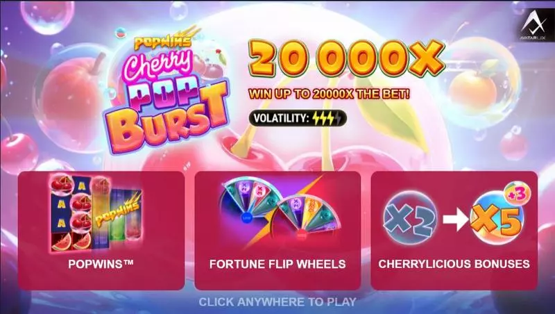 CherryPop Burst  Real Money Slot made by AvatarUX - Introduction Screen