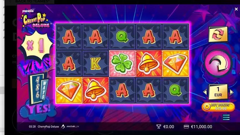 CherryPop Deluxe  Real Money Slot made by AvatarUX - Main Screen Reels