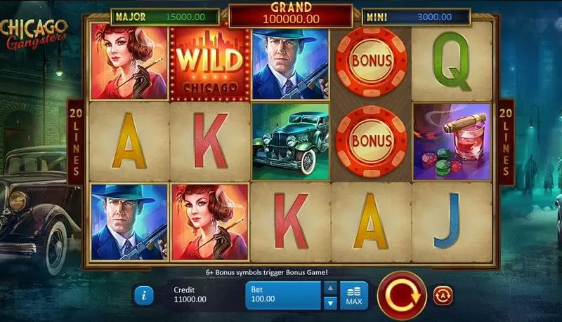 Chicago Gangsters  Real Money Slot made by Playson - Introduction Screen