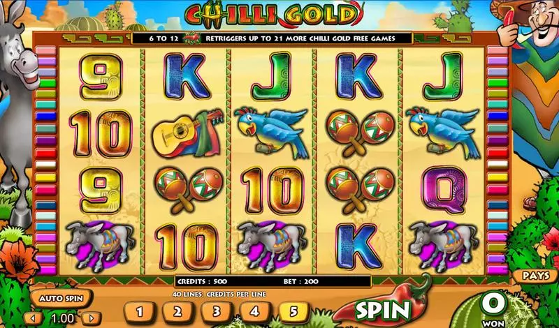 Chilli Gold  Real Money Slot made by Amaya - Main Screen Reels