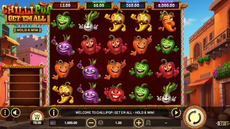 ChilliPop - Get em All – HOLD and WIN  Real Money Slot made by BetSoft - Main Screen Reels