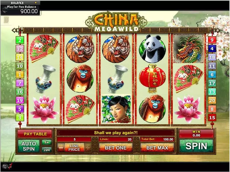China MegaWild  Real Money Slot made by GamesOS - Main Screen Reels