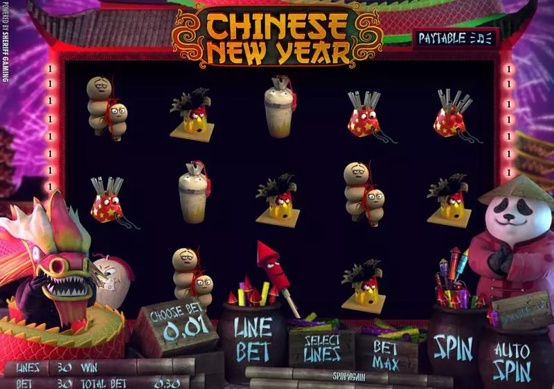 Chinese New Year  Real Money Slot made by Sheriff Gaming - Main Screen Reels
