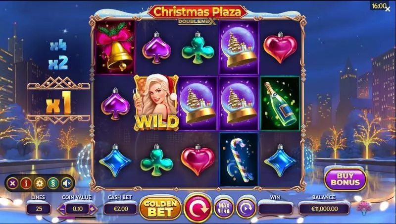 Christmas Plaza DoubleMax  Real Money Slot made by Yggdrasil - Main Screen Reels