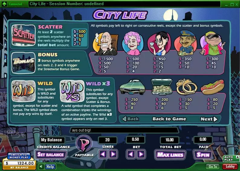 City Life  Real Money Slot made by 888 - Info and Rules
