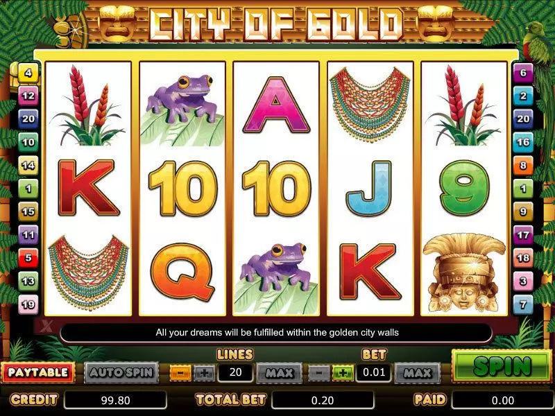 City of Gold  Real Money Slot made by bwin.party - Main Screen Reels