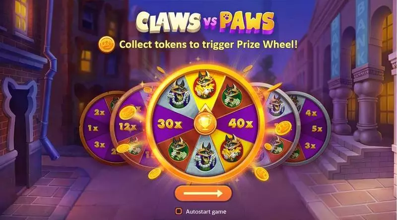Claws vs Paws  Real Money Slot made by Playson - Wheel of prizes