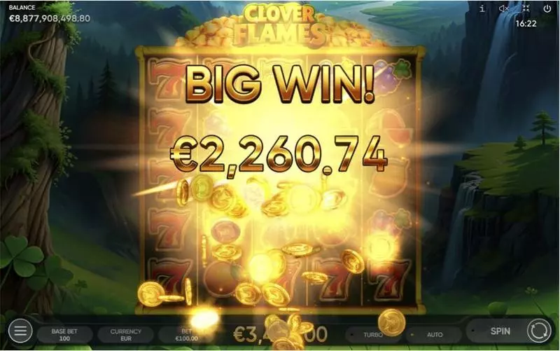 Clover Flames  Real Money Slot made by Endorphina - Winning Screenshot